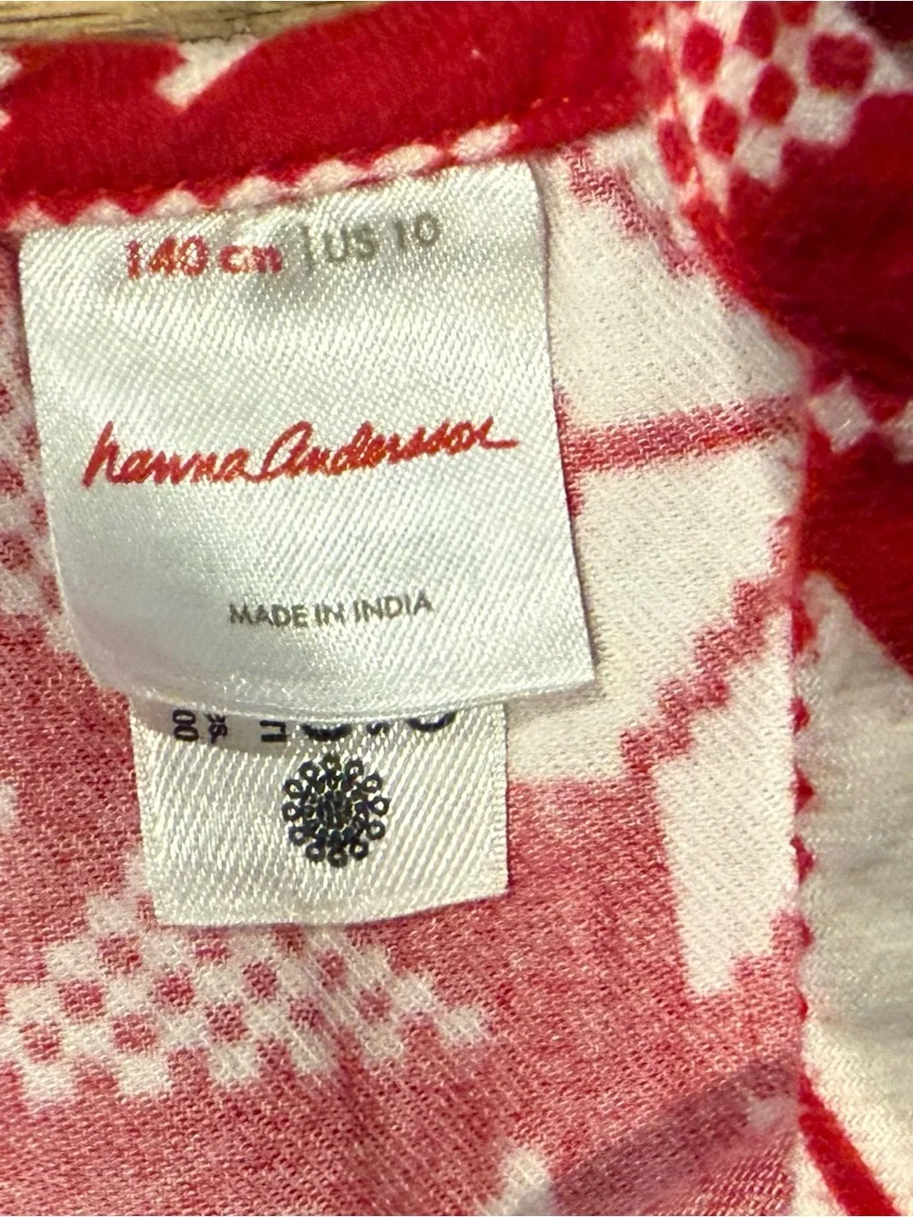 Hanna Andersson Red Holiday CrossStitch Pattern Dress Size 10
